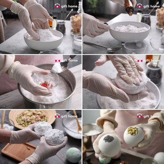 Zestaw NA WALENTYNKI do robienia musujących kul do kąpieli na romantyczny prezent 35w1 DIY