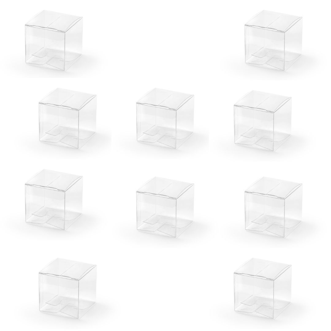 Transparentne pudełko kwadratowe do świec mydła 10 szt. 5x5x5cm