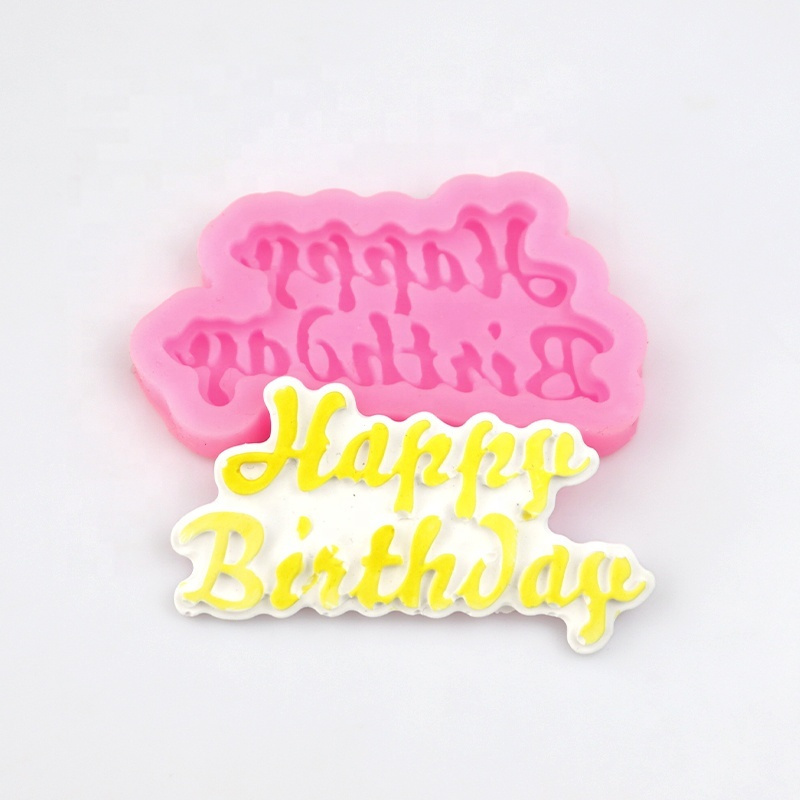 Forma silikonowa do świec mydła gipsu NAPIS HAPPY BIRTHDAY GH-FS473