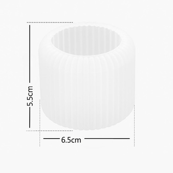 Forma silikonowa średni pojemnik na świecę tealight w paski do odlewów z gipsu GH-FS327