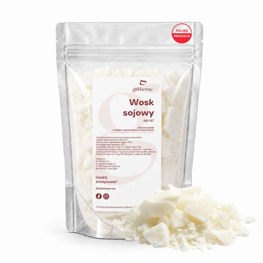 Wosk sojowy do produkcji świec zalewanych POLSKI WOSK naturalny Original ABI 157 – 25 kg