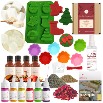 Zestaw do robienia mydła KREATYWNY prezent na mikołaja zimę dla dziecka XXL
