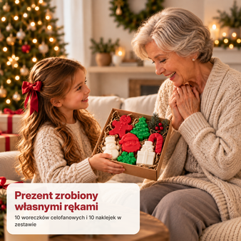 Zestaw do robienia świątecznych mydełek zawieszki na kran, forma + baza + barwniki