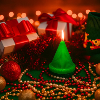 Forma silikonowa do świec i mydełek mała CHOINKA 5 ORIGAMI 1 szt. GH-FS266