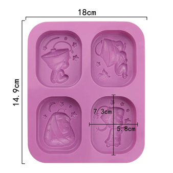 Foremki silikonowe do mydła dobranoc gwiazdy kostka 4szt. GH-FS62