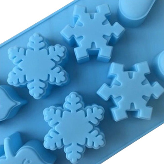 Foremka silikonowa do mydła wosku CHRISTMAS płatki śniegu 8 szt. GH-FS215 świąteczna