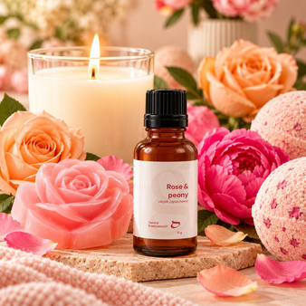 Olejek zapachowy róża i peonia ROSE & PEONY do świec i mydła 