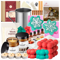 Mega zestaw do robienia świec święta na prezent wosk sojowy DIY 68w1 XXL