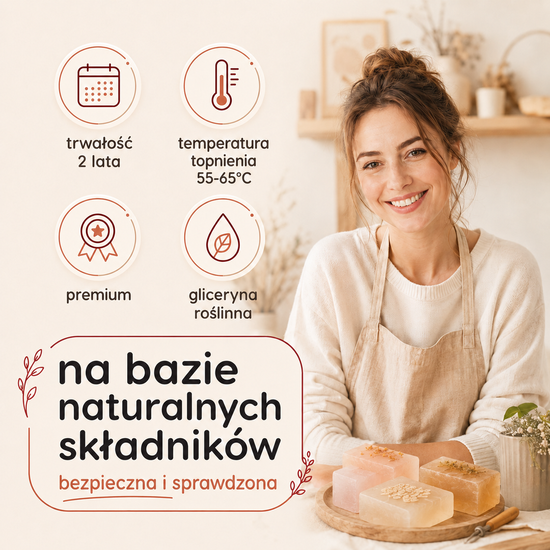 Biała baza mydlana 60/40 HURT 12 kg nie poci się do kwiatów 3d BEZ SLS