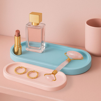 DUŻY zestaw do robienia trzech TACEK Z GIPSU polimerowego na PREZENT