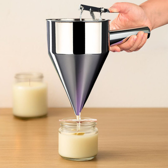 Lejek z uchwytem ze stali nierdzewnej do wosku sojowego bazy mydlanej projektów DIY 1200ml