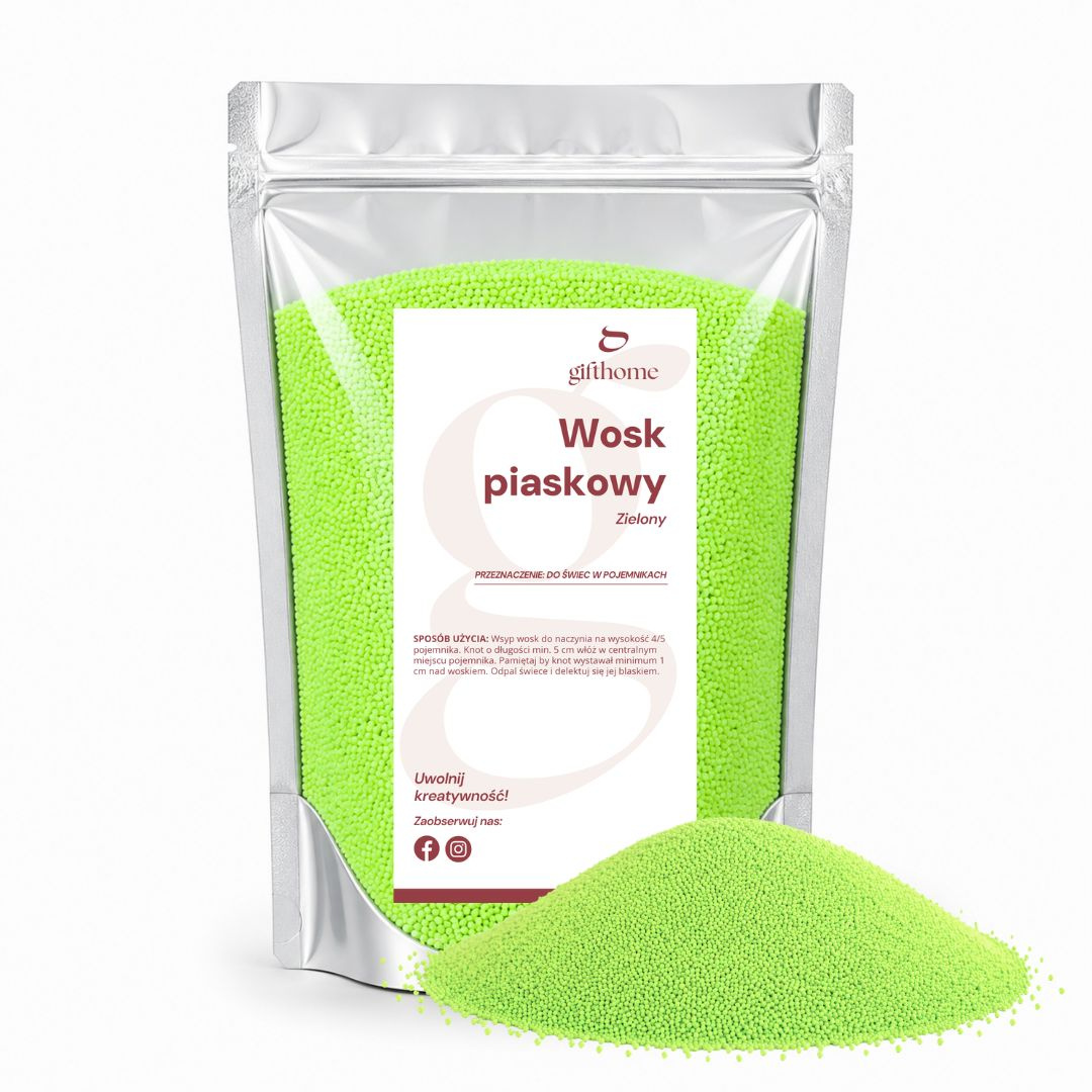 Kolorowy wosk do świec sypanych, wosk piaskowy ZIELONY