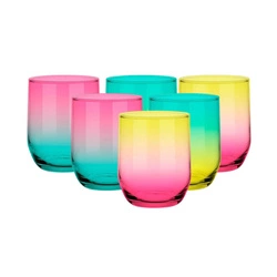 Pojemniki szklane OMBRE do świec zalewanych 300 ml zestaw 6 sztuk