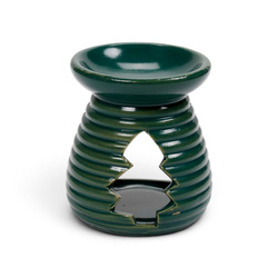 Zielony kominek zapachowy ceramiczny na tealighty ŚWIĄTECZNA WYCINANKA
