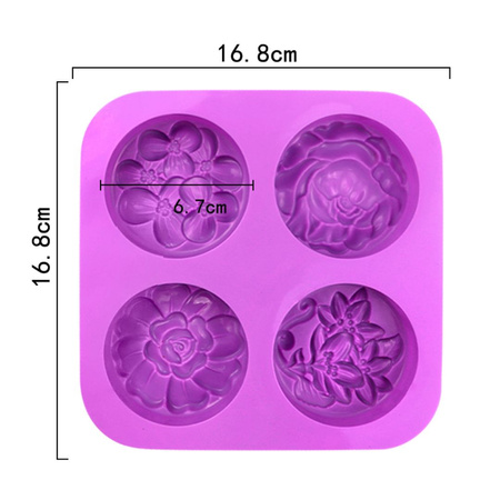 Forma foremka silikonowa do mydła KWIATKI kwiaty 4 sztuki GH-FS100