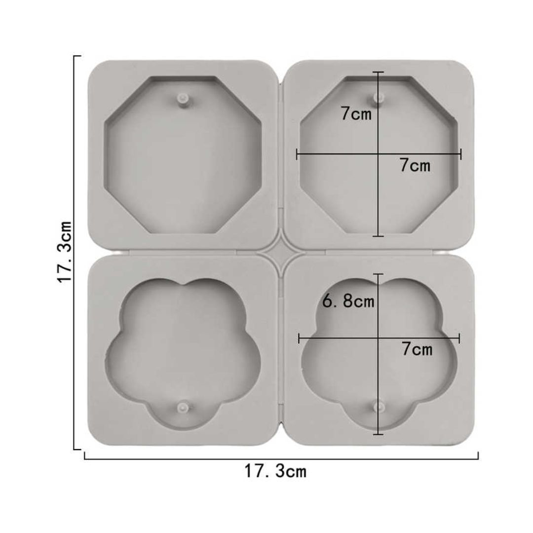 Forma zawieszka foremka silikonowa do zawieszek i mydełek Hexagon Kwiat 4 szt. GH-FS285 