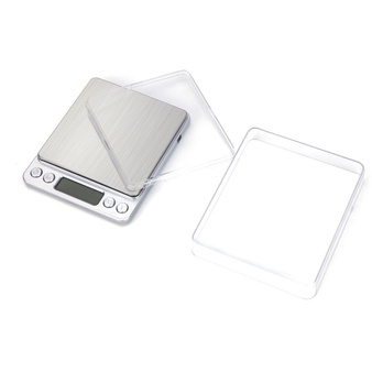 Waga gramowa elektroniczna 0-2kg srebrna do ważenia wosku bazy glicerynowej gipsu