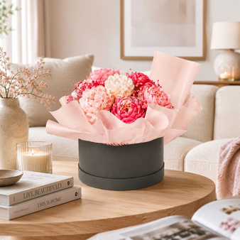 Folia florystyczna w rolce matowa gładka do flowerboxów i bukietów różowo-beżowa 50cm 8,20m