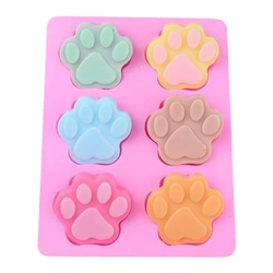 Silikonowa forma PSIE ŁAPKI do mydła 6 szt. GH-FS008