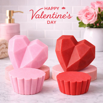 Zestaw do robienia mydła SERCA NA WALENTYNKI prezent dla par i zakochanych XXL