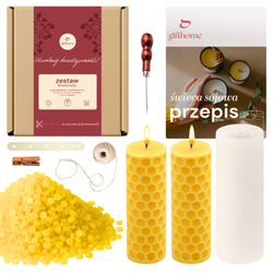 Zestaw do robienia 2 świec z wosku pszczelego WALEC PLASTER MIODU 3D na prezent urodziny