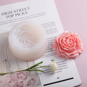 Zestaw do robienia 5 świec z wosku sojowego kwiat PIWONIA 3D kreatywne pudełko DIY na prezent