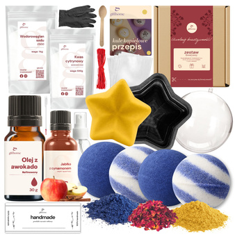 Zestaw świąteczny do robienia kul musujących do kąpieli na prezent 35w1 DIY