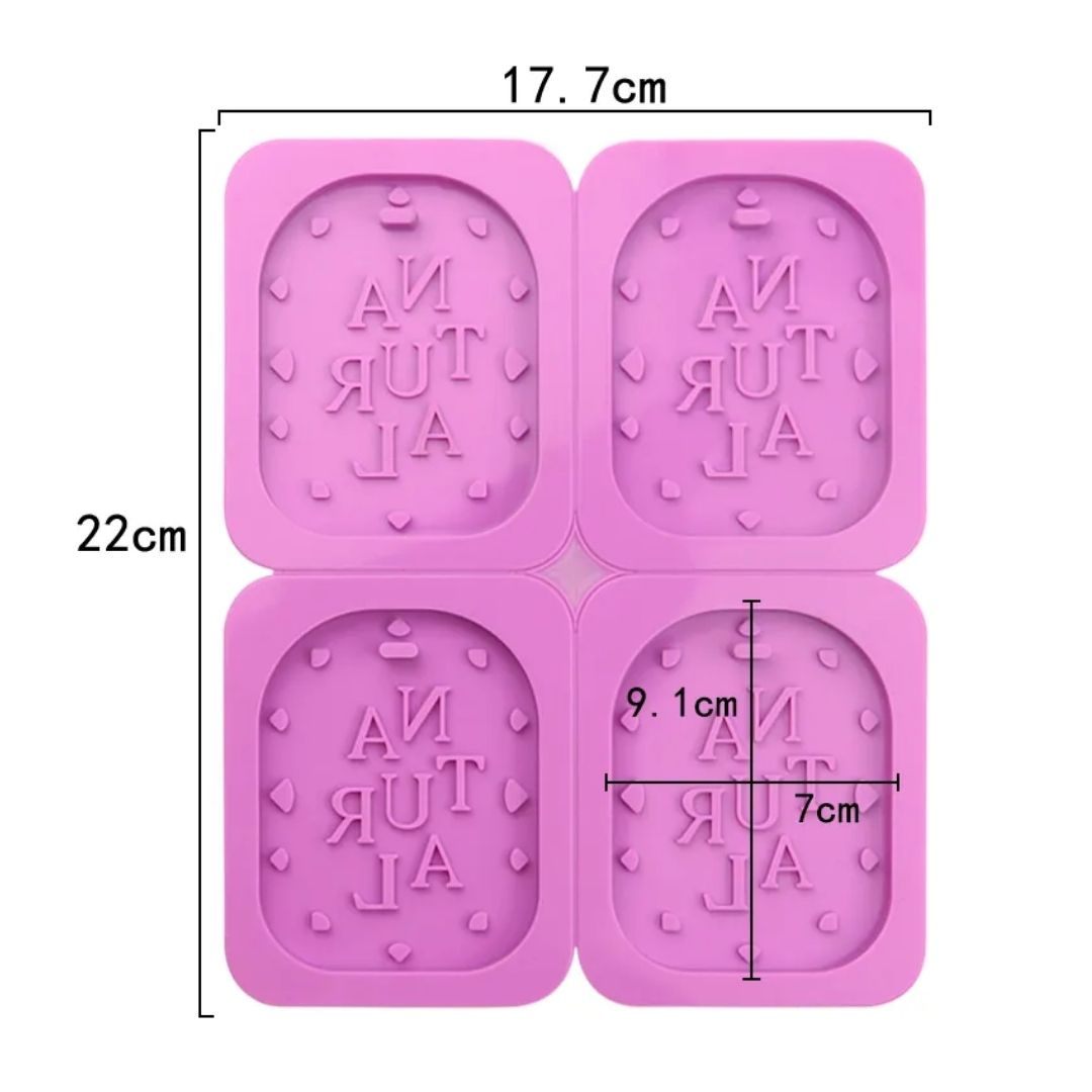Silikonowa forma do tabliczek woskowych zawieszek NATURAL 4 szt. GH-FS84