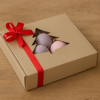 Karton pudełko świąteczne z choinką 15x15x5 cm do pakowania mydła, wosku, kul dekoracji 10 szt.