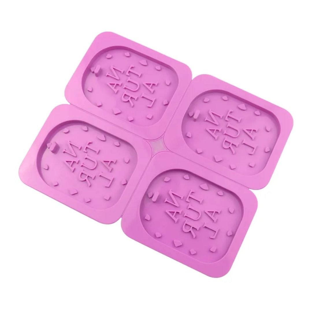 Silikonowa forma do tabliczek woskowych zawieszek NATURAL 4 szt. GH-FS84