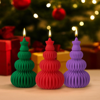 Forma silikonowa do świec i mydełek mała CHOINKA 6 ORIGAMI 1 szt. GH-FS267