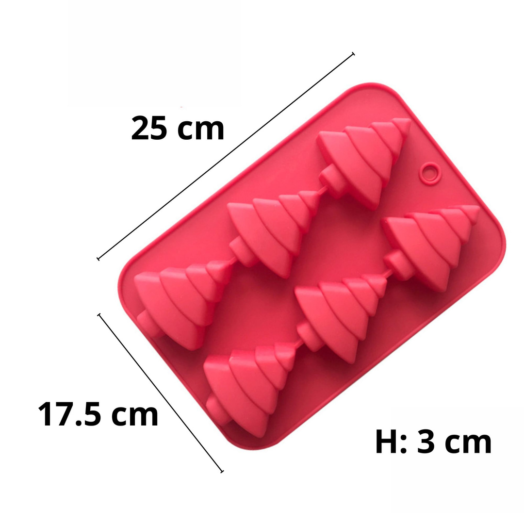 Forma foremka silikonowa do mydła mydełek CHOINKA ŚWIĄTECZNA 6 szt. CHRISTMAS GH-FS125