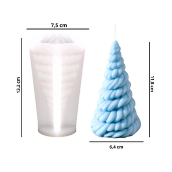 Forma silikonowa do świec CHOINKA SPLOT 3D 11,8 cm GH-FS254