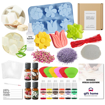 Zestaw do robienia mydła NA DZIEŃ BABCI I DZIADKA KWIATY kreatywny prezent XXL