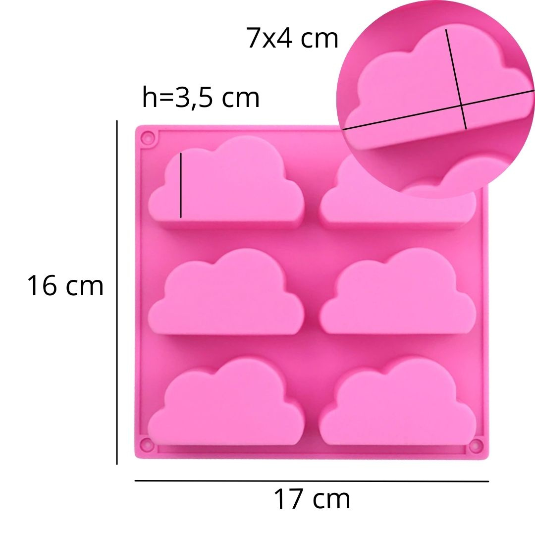Silikonowa forma do mydła mydełek 6 szt. chmurka GH-FS007