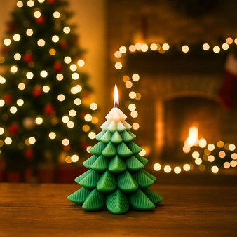 Zestaw kreatywny do robienia dwóch świec ŚWIĄTECZNE CHOINKI z wosku forma choinka na prezent DIY