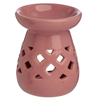 Kominek zapachowy ceramiczny do olejków aromaterapii wosków tealight ciemnoróżowy