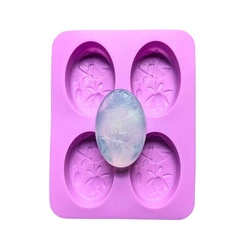 Foremka silikonowa do mydła mydełek KWIAT OWAL 4 sztuki GH-FS82