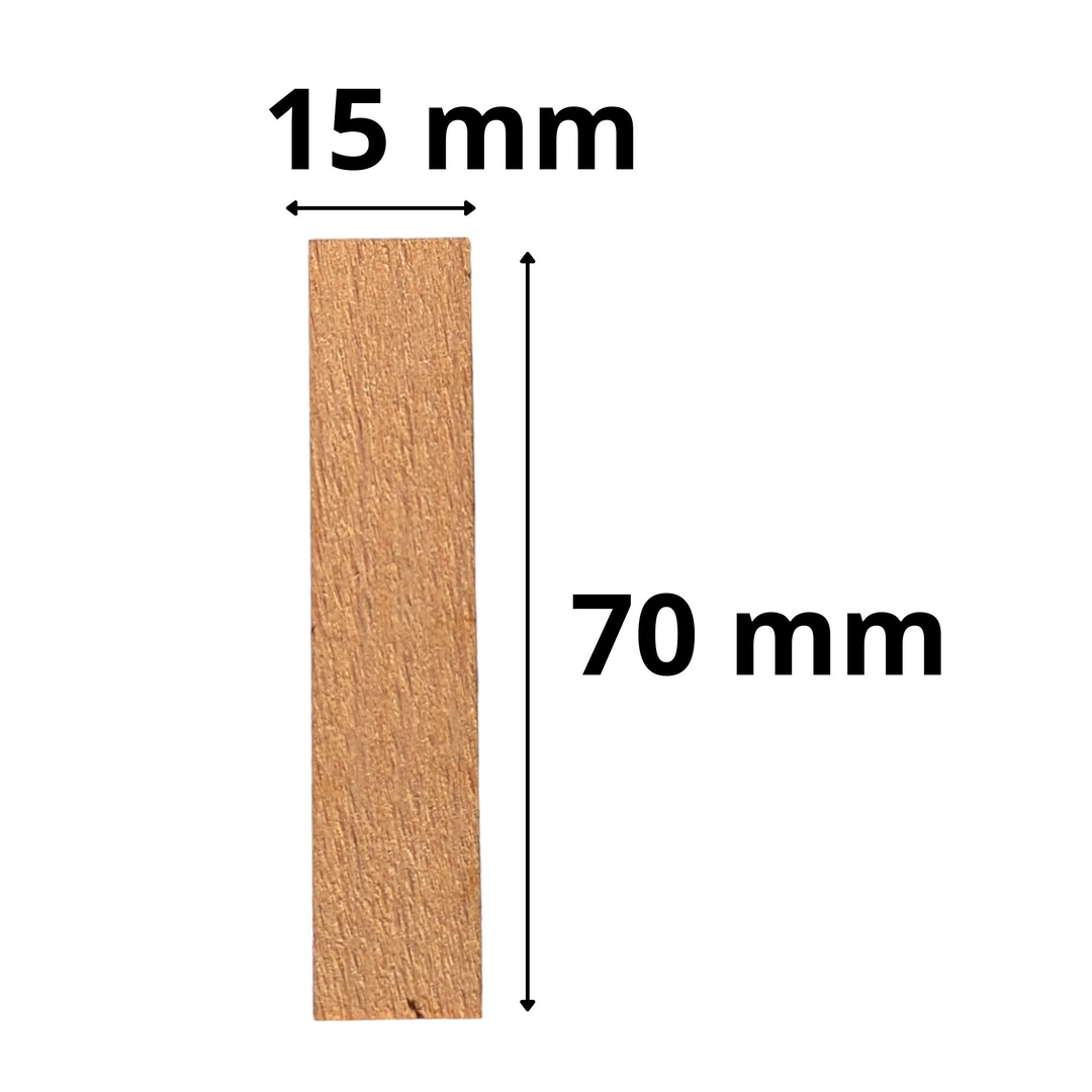 Zestaw 5 knotów drewnianych do świec zalewanych 70x15x1