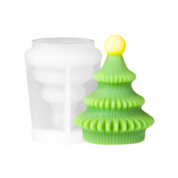 Forma silikonowa do świec CHOINKA FALOWANA 3D 3-WARSTWOWA 12,1 cm – GH-FS263