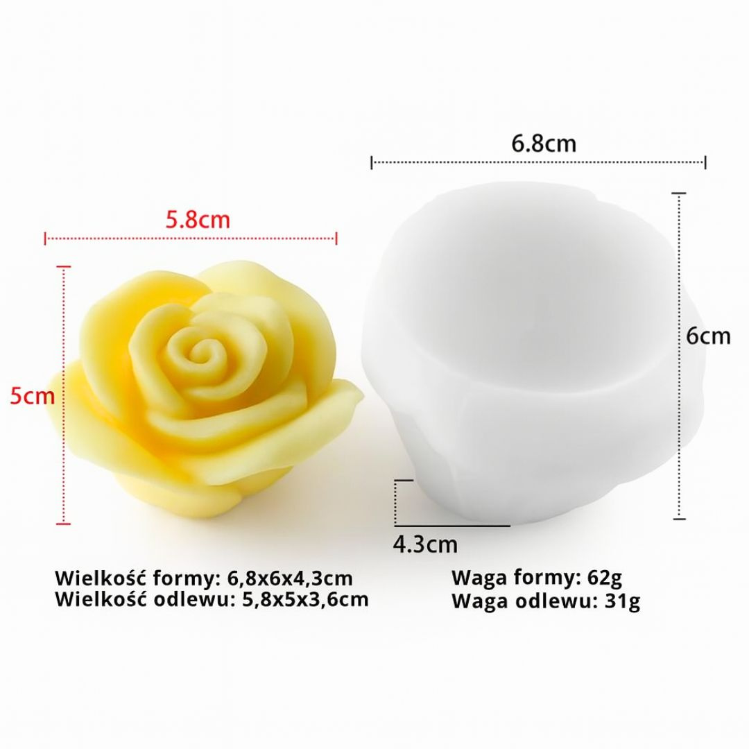 Forma silikonowa KWIAT RÓŻY do świec i mydełek GH-FS337