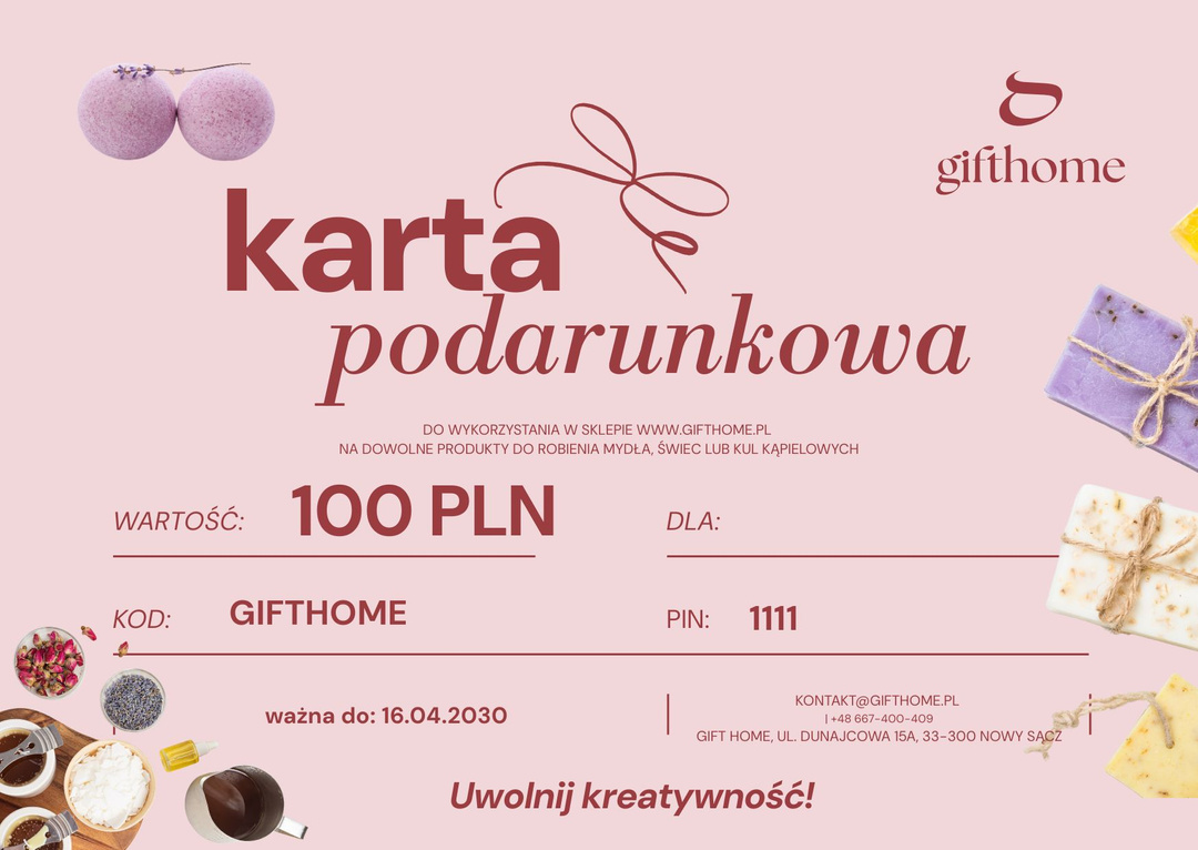 eKarta podarunkowa na prezent 100 zł