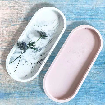 DUŻY zestaw do robienia trzech TACEK Z GIPSU polimerowego na PREZENT