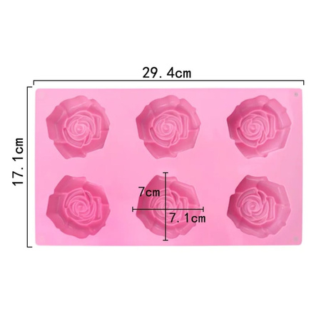 Forma silikonowa do mydła Kwiat róża róże 6 sztuk GH-FS86