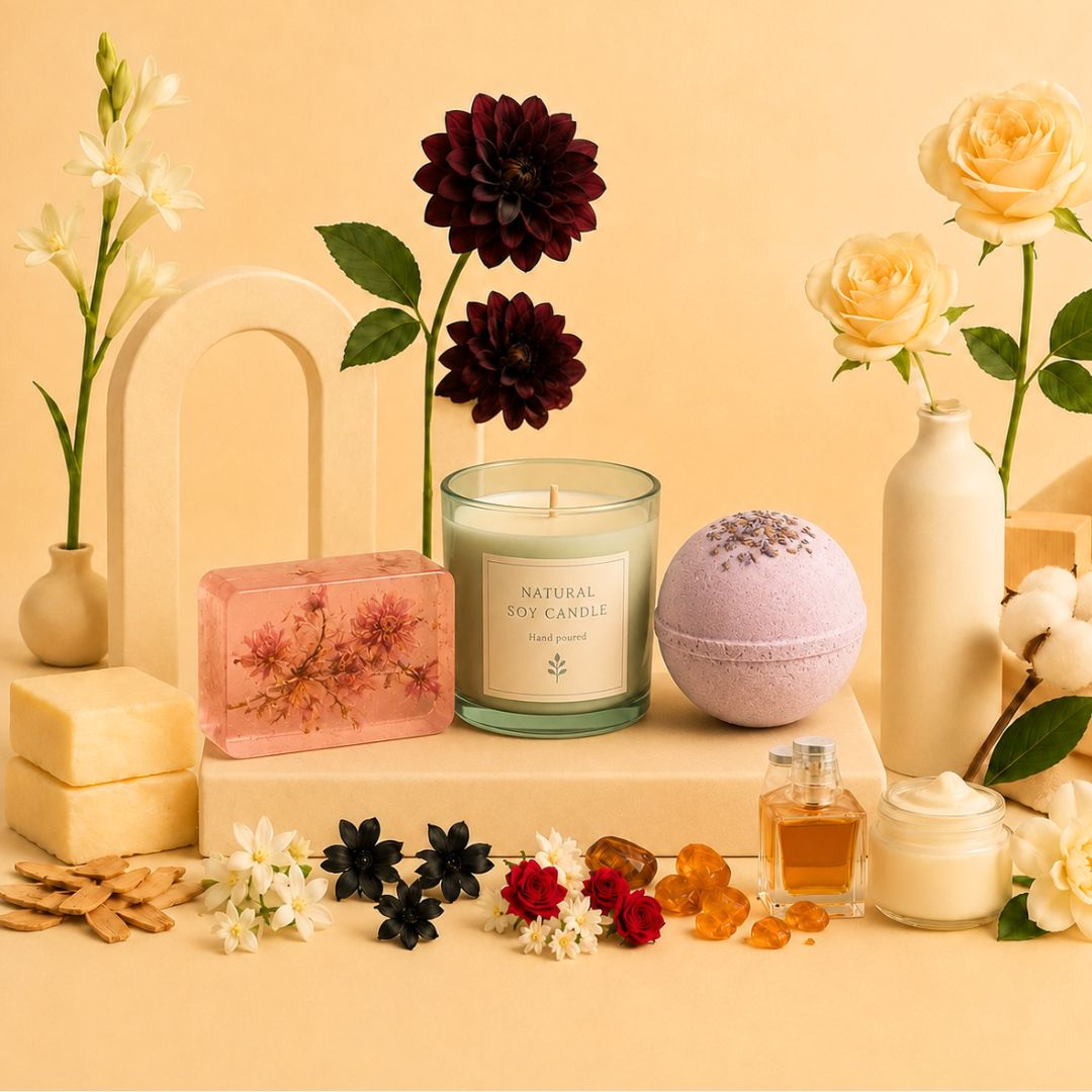 Zestaw olejków zapachowych PERFUMOWANY do świec mydła i kul kąpielowych 5x10g