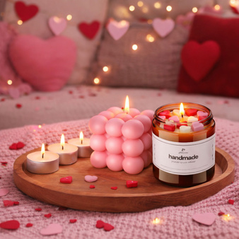 Mega zestaw do robienia świec Walentynki na prezent DIY wosk sojowy XXL