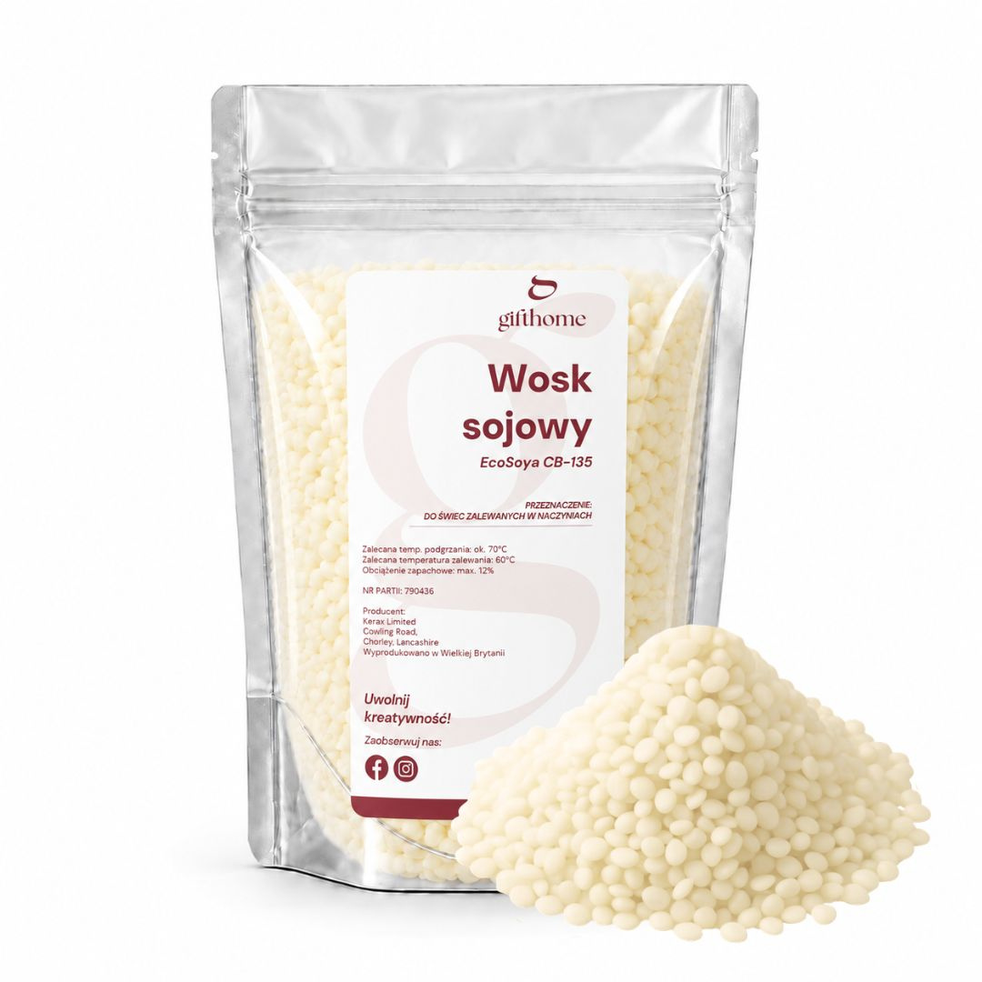 Naturalny wosk sojowy EcoSoya CB-135 do świec intensywnie pachnących