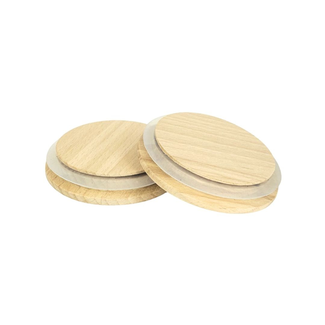 Drewniana pokrywka do świec z uszczelką do pojemników na świece 180 ml 71/60x15mm - 1 sztuka
