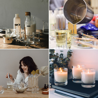 Zestaw do robienia świec w czarnych pojemnikach zapakowany na prezent 2x300ml na URODZINY IMIENINY ŚWIĘTA