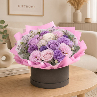 Folia florystyczna w rolce matowa gładka do flowerboxów bukietów prezentów lila 50cm 8,20m